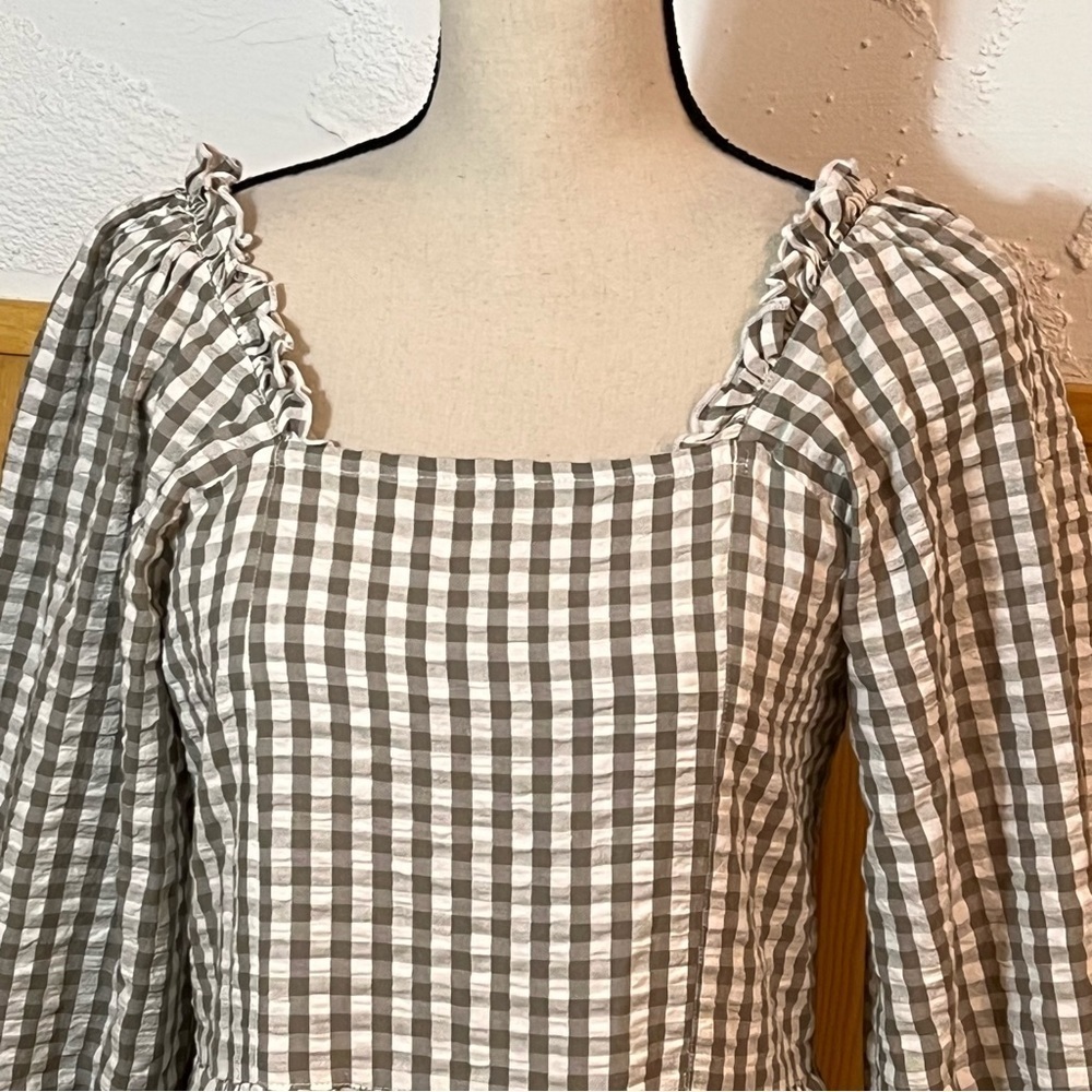 Madison Mathews Emma Gingham Maxi Dress Sz-S - Picture 3 of 12